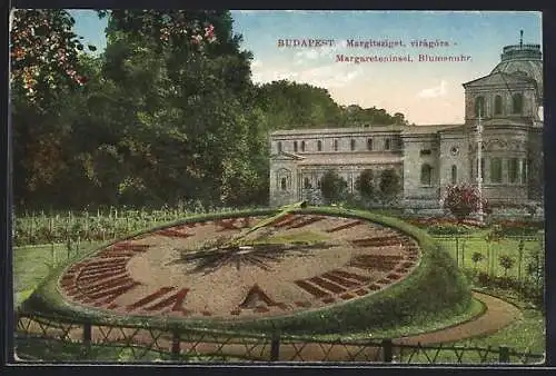 AK Budapest, Margareteninsel, Blumenuhr