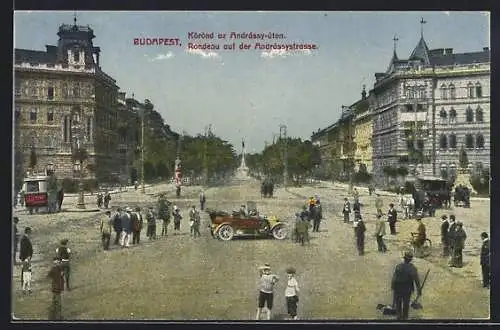 AK Budapest, Rondeau auf der Andrássystrasse