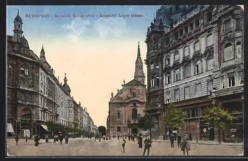 AK Budapest, Blick in die Kossuth Lajos Gasse