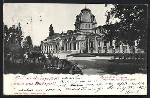 AK Budapest, Margarethen-Bad auf der Insel