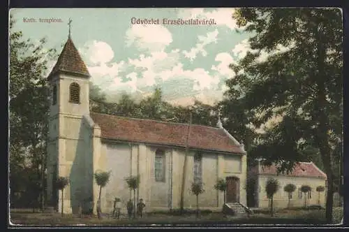 AK Budapest, Erzsébetfalva, Kath. templom
