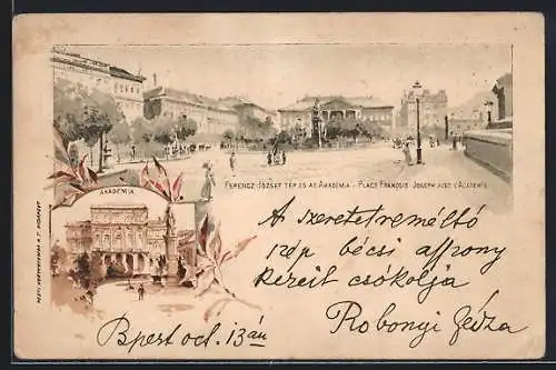 Lithographie Budapest, Ferencz Jozsef Ter es az Akademia