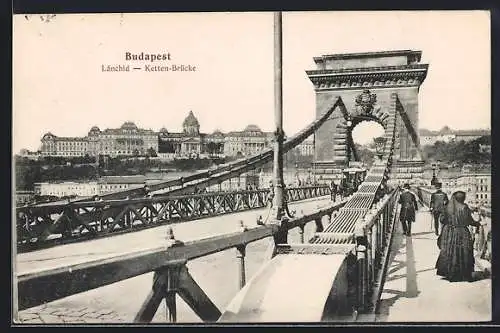 AK Budapest, Verkehr auf der Ketten-Brücke