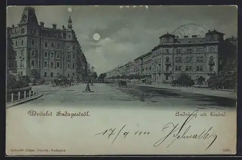 Mondschein-AK Budapest, Andrassy uti körönd