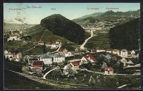 AK St. Gallen, Scheffelstein, Nest, St. Georgen und Freudenberg