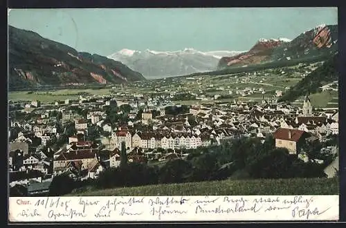 AK Chur, Teilansicht aus der Vogelschau