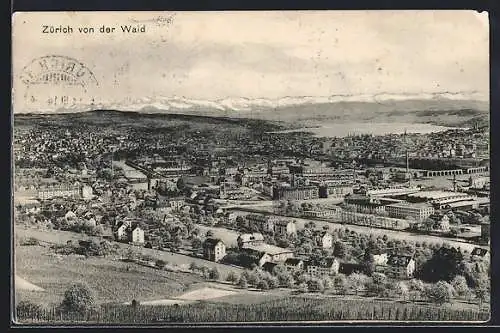 AK Zürich, Stadtpanorama von der Waid