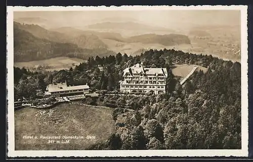 AK Bern, Hotel und Restaurant Gurtenkulm aus der Vogelschau