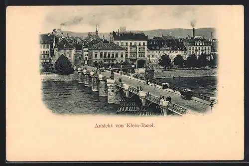 AK Basel, Klein-Basel mit Brücke