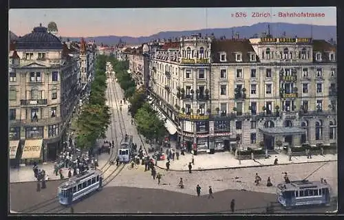 AK Zürich, Grand Hotel National in der Bahnhofstrasse