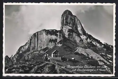 AK Sennwald, Staubern, Berggasthaus mit Staubernkogel und H. Häuser