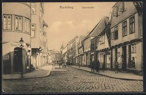 AK Rendsburg, Blick auf die Löwenstrasse