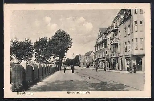 AK Rendsburg, Blick in die Hindenburgstrasse