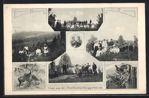 AK Riechheim, Mitglieder der Berggemeinde, Auerhahn, Hirsche