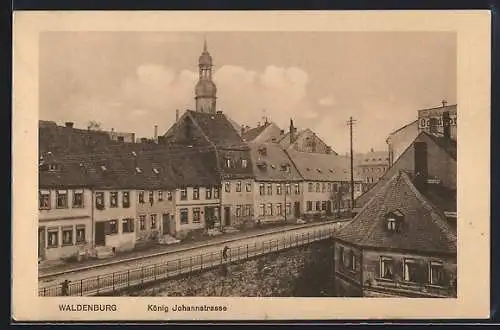 AK Waldenburg / Sachsen, Partie an der König Johannstrasse