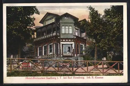 AK Saalburg / Ts., Hotel Restaurant v. R. Kuntze