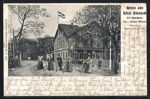 AK Elmshorn, Hotel Vossloch, Bes. Johann Welzow, Aussenansicht