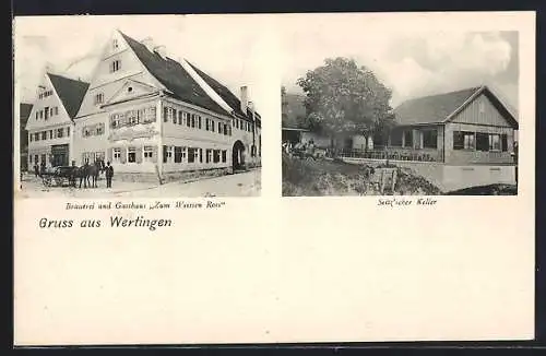 AK Wertingen, Gasthaus und Brauerei Zum weissen Ross