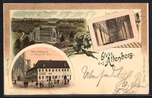 Lithographie Altenberg / Rheinland, Hotel-Restaurant Zum Bergischen Dom, Inneres vom Dom