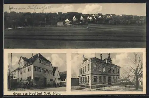 AK Hochdorf / Horb, Panorama und Ortsansichten