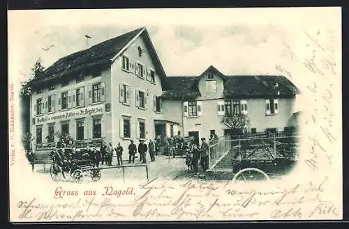 AK Nagold, Gasthof zum schwarzen Adler von Fr. Degele