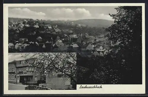 AK Laubuseschbach, Panorama und Gasthaus u. Pension Adolf Heil