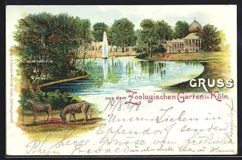 Lithographie Köln, Zoologischer Garten