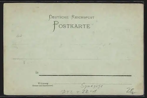 Mondschein-AK Köln-Neustadt, Königsplatz mit der neuen Synagoge