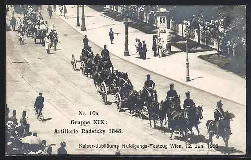 AK Wien, Kaiser-Jubiläums Huldigungs-Festzug am 12. Juni 1908