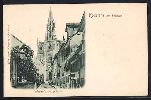 AK Konstanz am Bodensee, Katzgasse und Münster