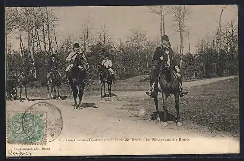 AK Dreux, Une Chasse à Courre dans la forêt de Dreux