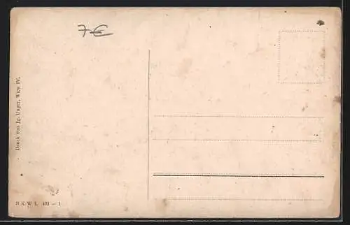 Künstler-AK Fritz Lach: Obermühl a. Donau, Gesamtansicht