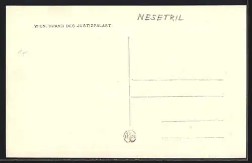 Foto-AK Wien, Brand des Wiener Justizpalastes 1927