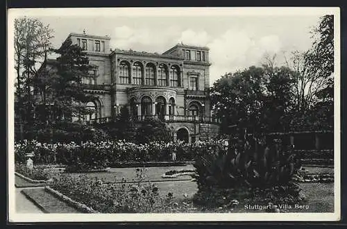 AK Stuttgart, Villa Berg mit Parkanlage