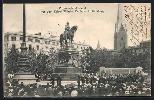 AK Hamburg, Promenadenkonzert vor dem Kaiser Wilhelm Denkmal