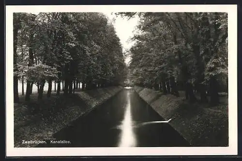 AK Zweibrücken, Kanalallee mit Brücke