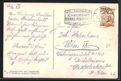 AK Ebensee /Salzkammergut, Ansicht mit Traunstein und Erlakogl