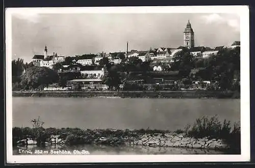 AK Enns /Ob.-Do., Blick über den Fluss