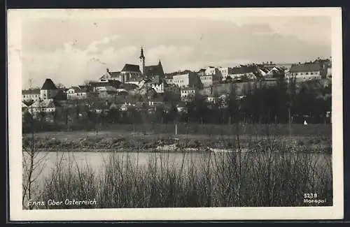 AK Enns /Ober Österreich, Blick über den Fluss
