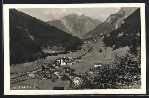 AK Klösterle a. A., Ortsansicht aus der Vogelschau