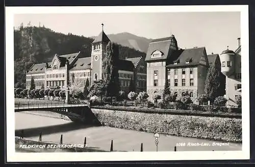 AK Feldkirch, Fluss und Brücke am Bezirksgericht