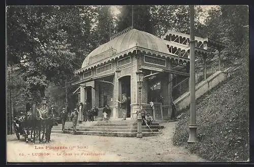 AK Luchon, Le Gare du Funiculaire, Talstation der Bergbahn