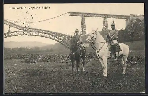 AK Bouillonville, Zerstörte Brücke