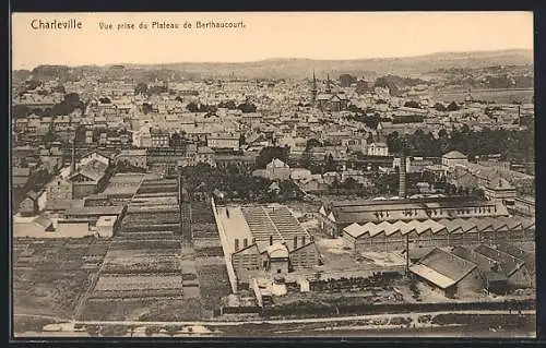 AK Charleville, Vue prise du plàteau de Berthaucourt