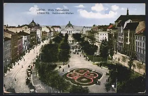 AK Lemberg, Hetmanski-Wall aus der Vogelschau