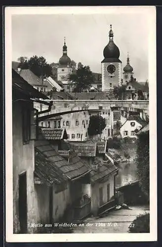 AK Waidhofen a. d. Ybbs, Ortspartie mit Blick zur Kirche