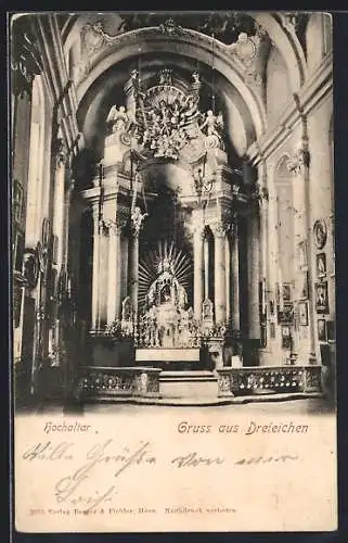 AK Dreieichen, Hochaltar in der Kirche