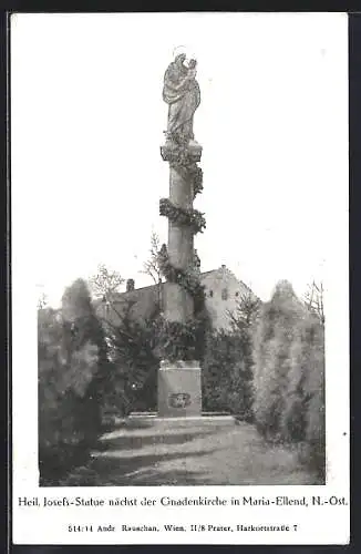 AK Maria-Ellend /N.-Öst., Heil. Josefs-Statue nächst der Gnadenkirche