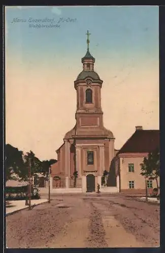 AK Maria Enzersdorf /N.-Oest., Frontalansicht der Wallfahrtskirche