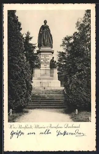 AK Wr.-Neustadt, Maria Theresien-Denkmal